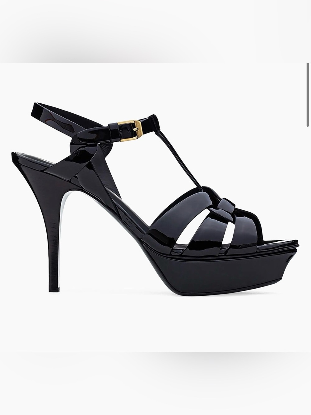 AUTHENTIC Saint Laurent
Tribute Platform Sandals in Patent Leather
